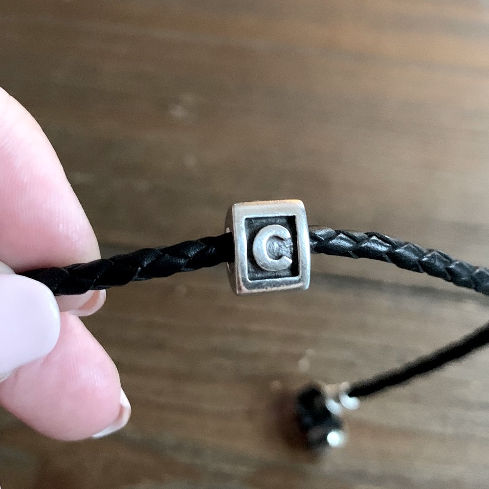 PANDORA C Monogram Block Charm - Silver